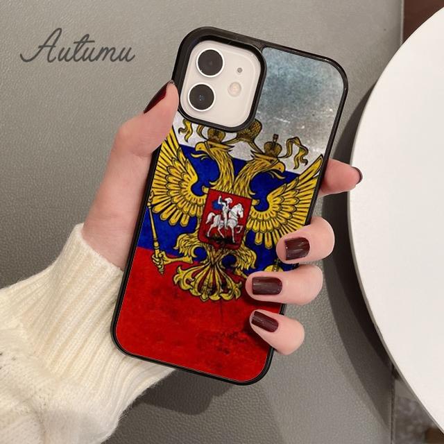 Russian Flag Coque Shell Phone Case for iPhone 11 12 13 14 Pro Max Mini X XR XS SE 2020 6S 7 8 Plus Samsung Galaxy S21 S22 Cover