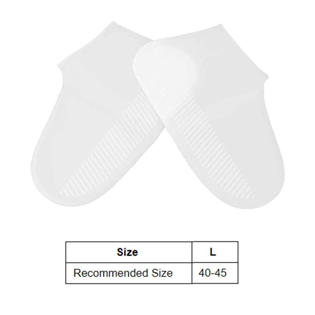 Silicone Rain Shoe Covers Waterproof Snow Shoe Protectors Non Slip Foldable Shoes Boots Overshoes White