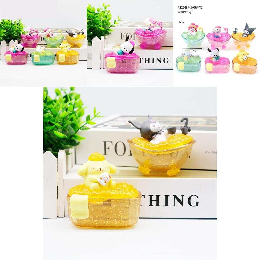 Hello Kitty Kuromi Cinnamoroll My Melody Bathtub Bath Series Model For Kids And Collectors