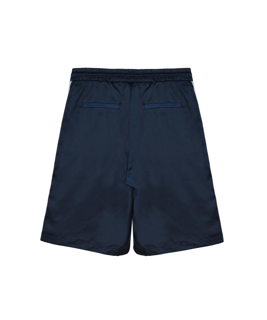 Nigaennikol Double Line Satin Half Pants_Navy