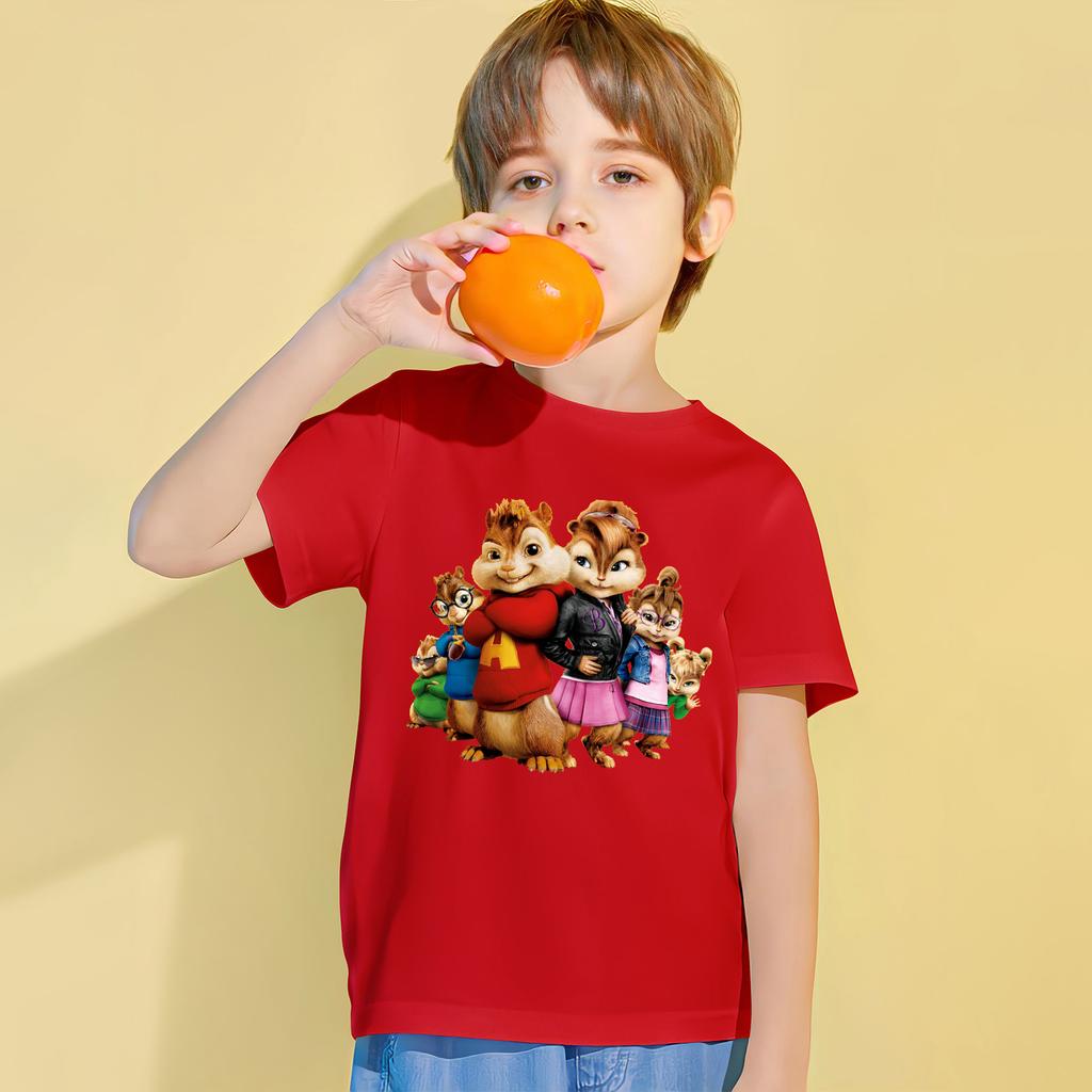 Cute Alvin and The Chipmunks Print Kids TShirts Kid TShirt Women Tee Boys Top Adults Children Parent Child Men Cotton T Shirt