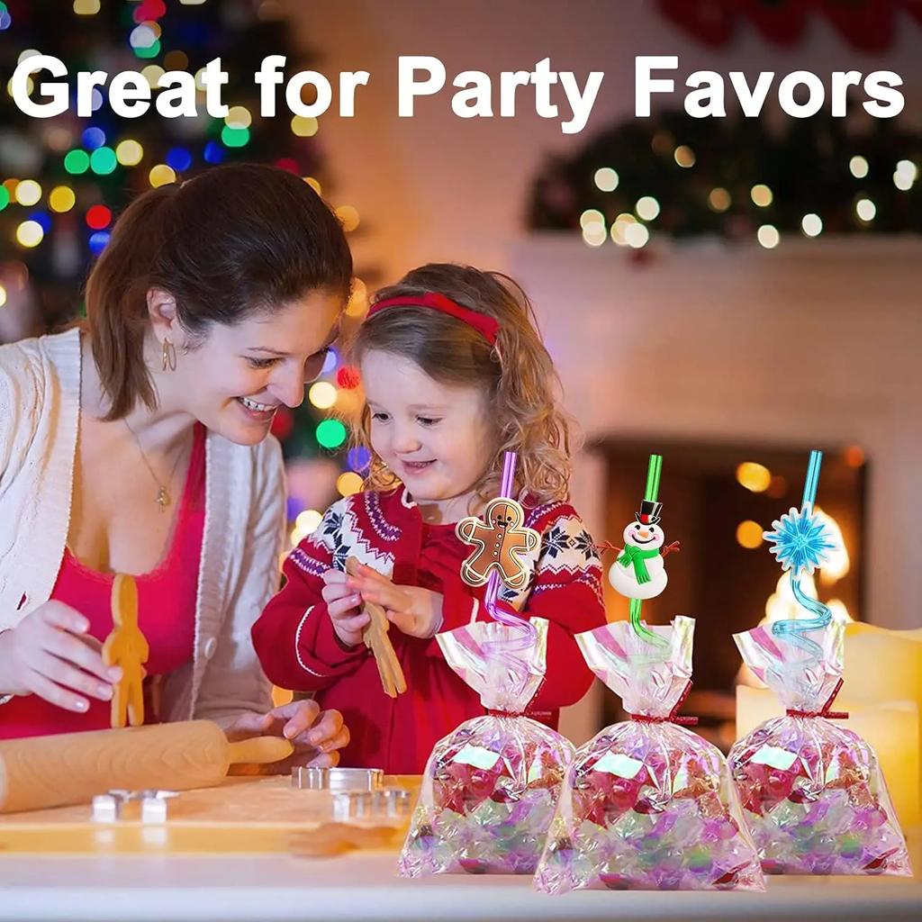 Christmas Spiral Straws Father Christmas Snowflake Elk Straws Drinking Juice Straws Children Straws Christmas Party Decoration
