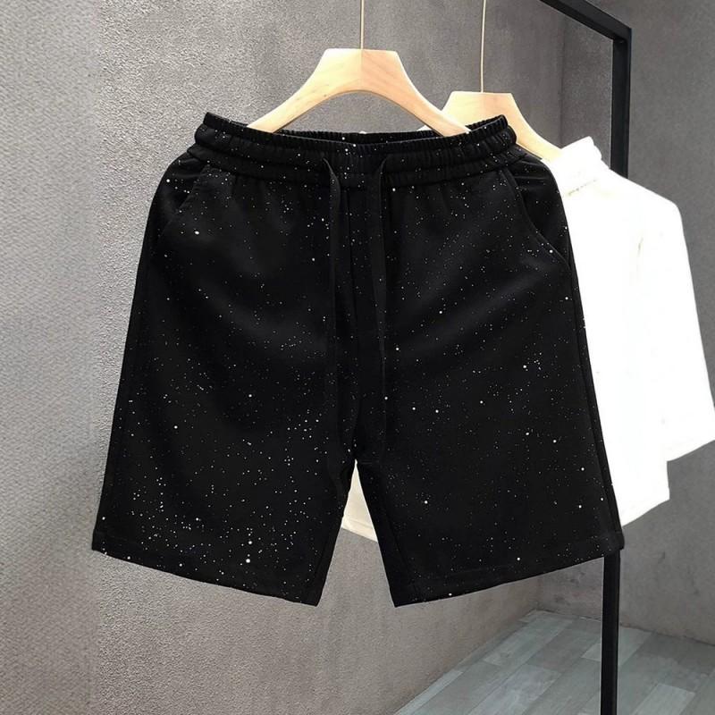 Mens Casual Shorts 2026 Loose Fit Solid Color Streetwear Knee Length Pants Teenagers