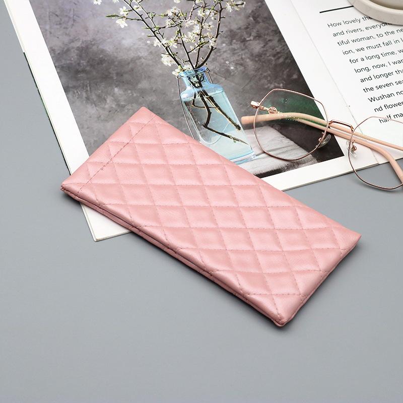 

Unisex Portable Compressed Eyeglasses Case Leather Multi-Function Storage Bag for Glasses Phone, Coins Eye Mask, Makeup Brushes (4 Colors Available) 1pc Pink разноцветный