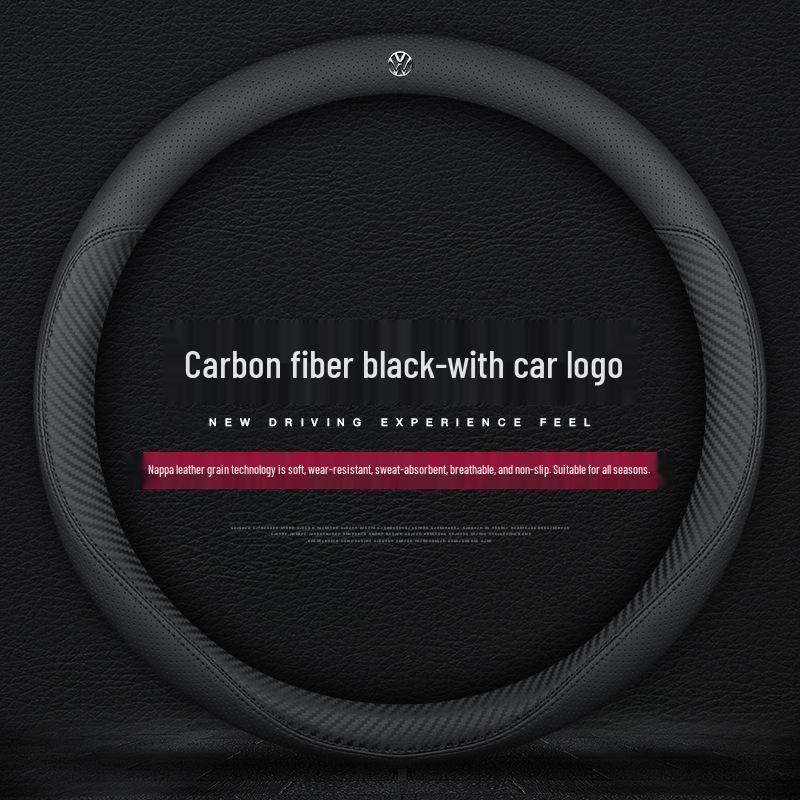 VW Steering Wheel Covers Compatible with Lavida, Sagitar, T-Roc, Polo, Tayron X, Magotan, Tiguan L, Bora, Lamando - Fits New & Old Models.