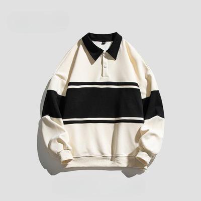 Spring and Autumn Men's New American Style Retro Loose Polo Sweater