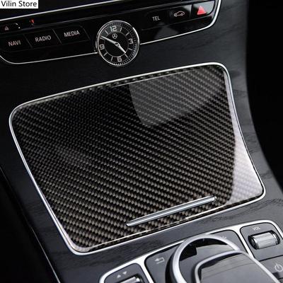 Auto Carbon Fiber Innen Wasser Tasse Halter Panel Abdeckung Trim Auto Aufkleber Für Mercedes C Klasse W205 C180 C200 GLC