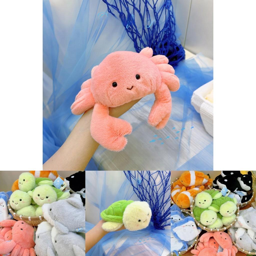 Portachiavi Peluche Famiglia dell'Oceano Squalo Tartaruga Granchio Con Materiale Morbido Per Regalo e Decorazione