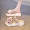 Cool slippers 2025 summer new fashionable small fresh flower thick-soled foot cover casual sandals spot women's shoes