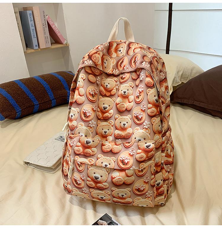 School Bag High Value Printing Cartoon Back Large Capacity Junior High School Students Cute Casual Light Versatile