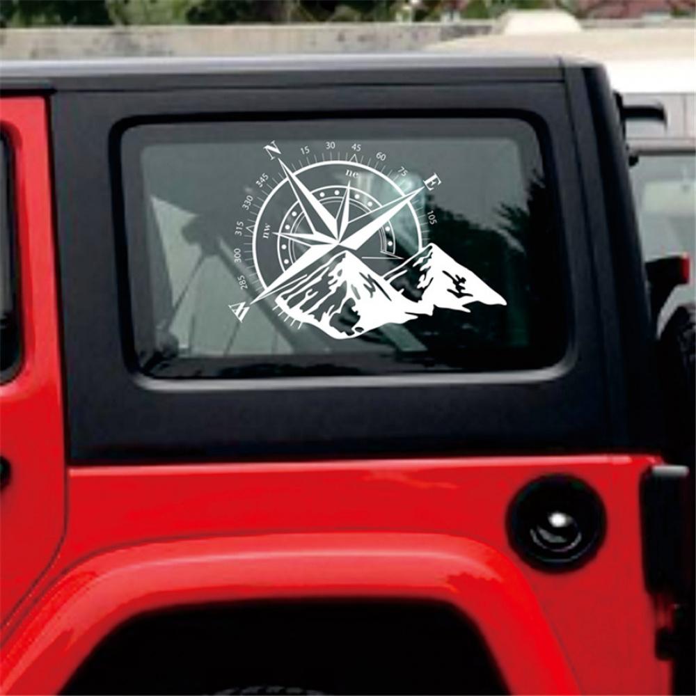 Black Car Hood Bonnet Door Panel Sticker Compass Graphics Vinyl Decal 48 X 34Cm