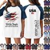 Women's Denim Patchwork Top,  Casual Short-sleeved Comfortable T-shirt,  Fashionable For Spring And Summer.