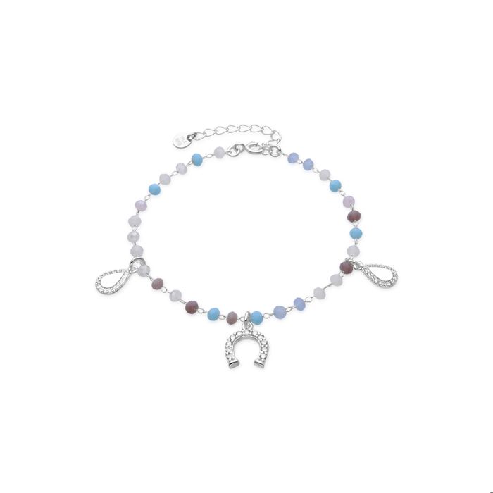 Bracelet - Luxenter - Neusne - Argent 925 - Plaqué Rhodium - Zircone Cubique Aigue-Marine