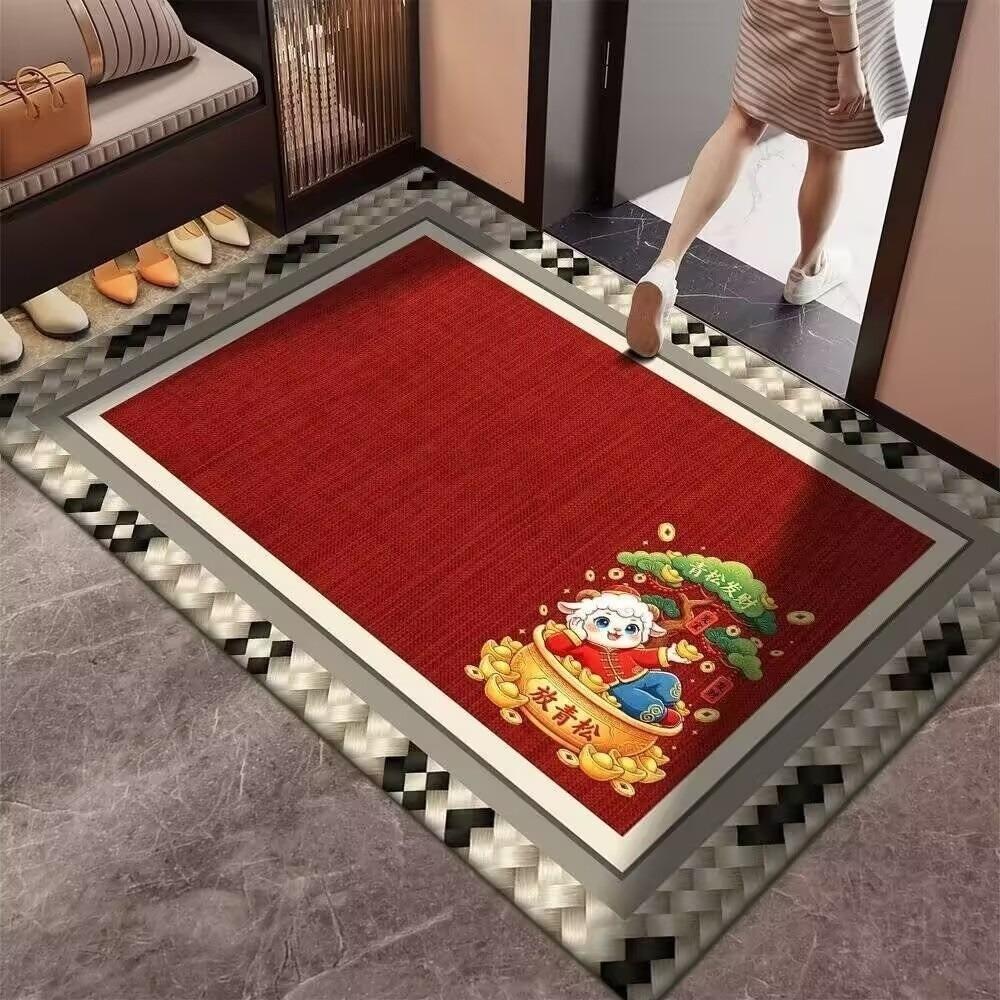 Cartoon Lamb Chinese Sheep Year Floor Mat Sheep Printed Welcome Door Mat Spring Festival