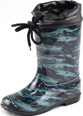 Asuka Shoji Junior PVC Gummistiefel mit Kapuze, Marineblau, Größe 23,0 cm, HJ-901 NV