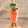 Uroczy Pluszowy Breloczek Marchewka Warzywo, Mała Pluszowa Zawieszka do Torebki Plecaka Portmonetki, Kawaii Breloczek do Kluczy, Prezent dla Dziewczynek Kobiet