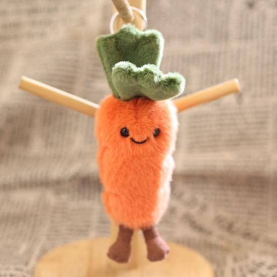 Uroczy Pluszowy Breloczek Marchewka Warzywo, Mała Pluszowa Zawieszka do Torebki Plecaka Portmonetki, Kawaii Breloczek do Kluczy, Prezent dla Dziewczynek Kobiet