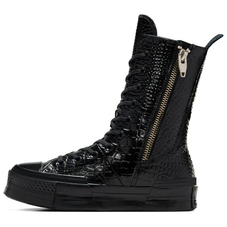 Converse Chuck 70 Plus X High Black Croc Women Sneakers Light-Gold A09381C 38 12659₽