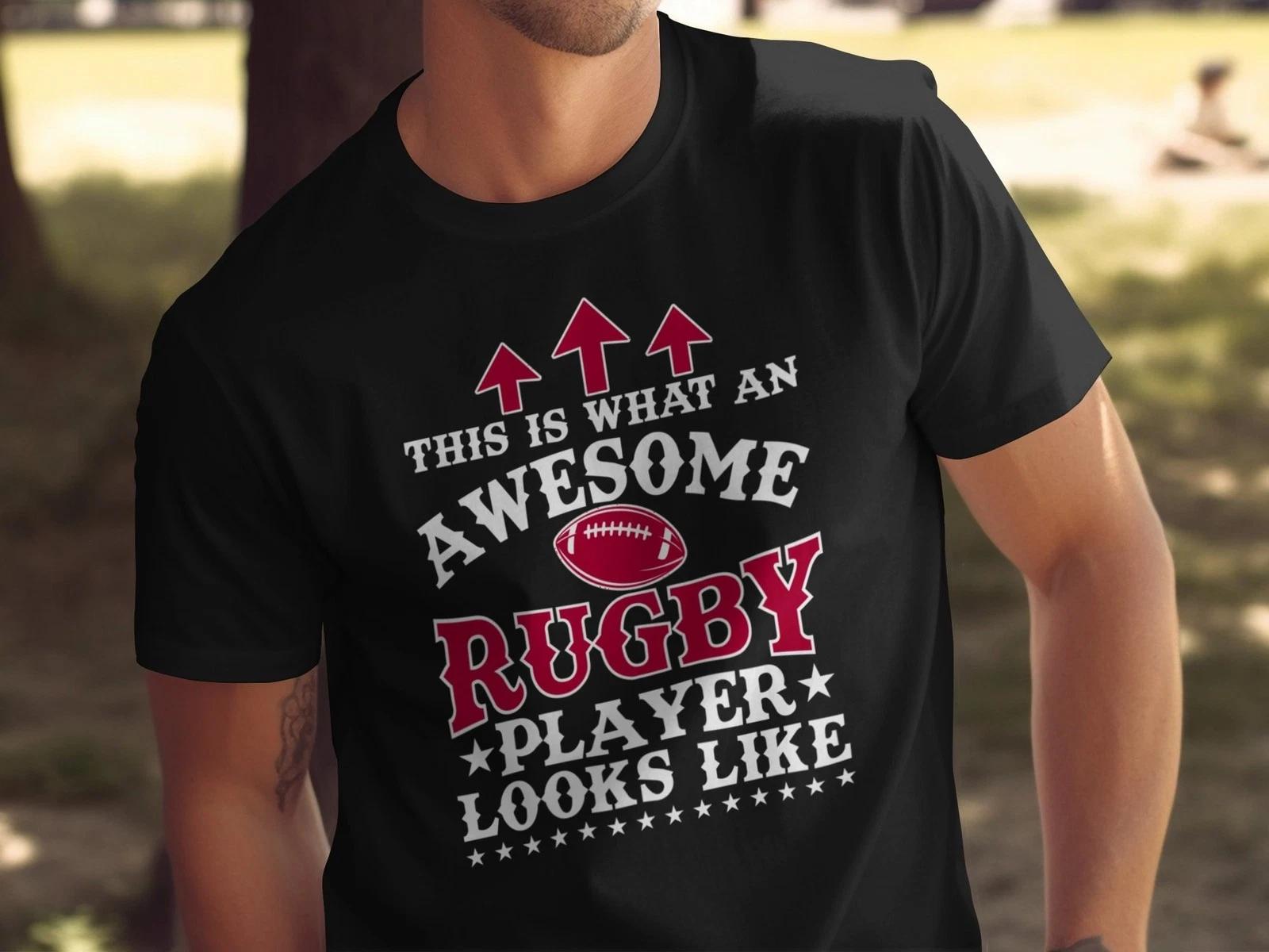 This Is What an Awesome Rugby Player Looks Like Funny Sports T-Shirt Gift S
