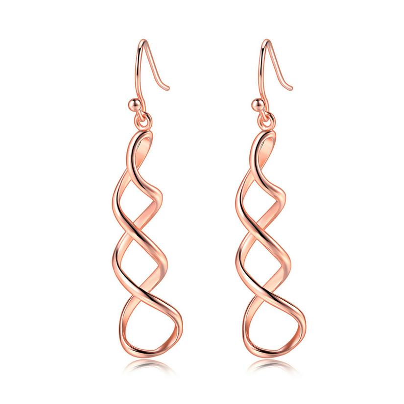 

Spiral Drop Earrings For Women Simple Style Rose Gold Color Fashion Jewelry Party Gift KC156 KC157