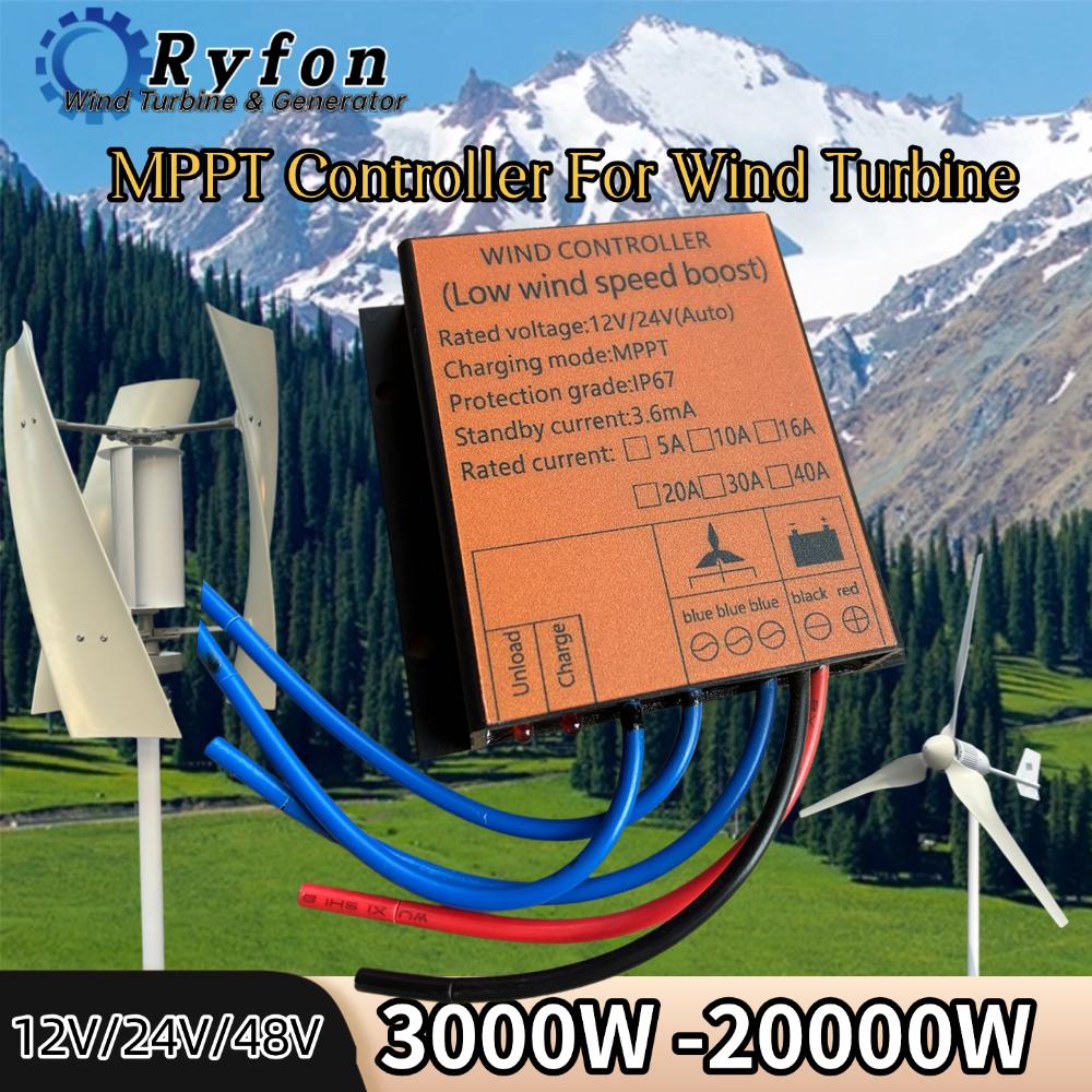 3000W 5000W 8000W MPPT Vindturbin Kontroller Vindkraft Genereringskontroller Med Overladningsbeskyttelse IP67 Vanntett