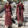 New fur collar long cotton-padded clothes for women with waist and thin thickened warm cotton-padded jacket with removable sleeves and large-size j