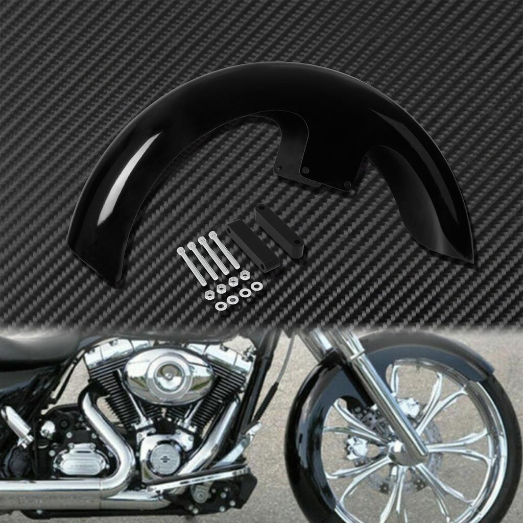 Motorrad Hochglanz Schwarz 21" Folie 5,5" Vorderradkotflügel Für Harley Touring Road King Street Electra Glide FLTR FLHT FLHR Custom