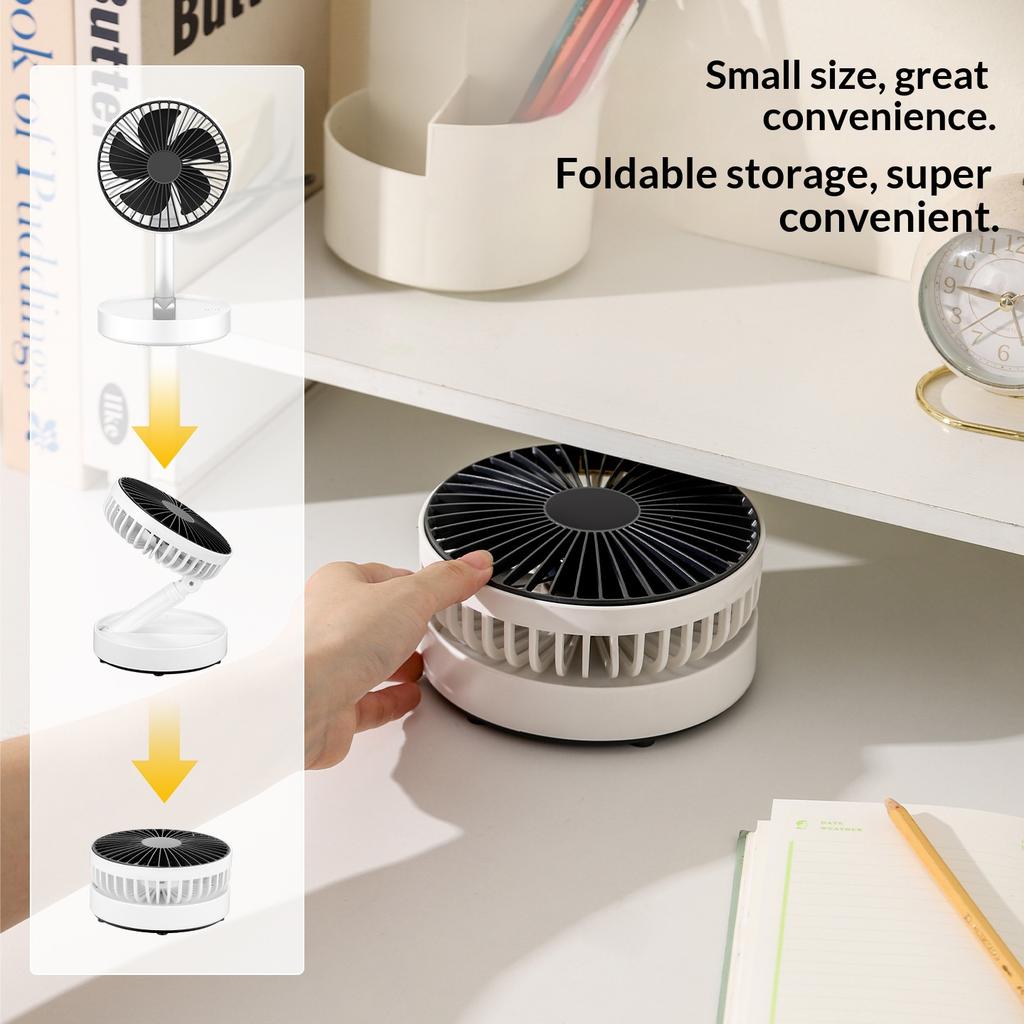Xiaomi 5-Inch Foldable Extendable USB Charged Mini Desktop Fan Portable for Outdoor Dormitory Office Camping - Compact Table Fan