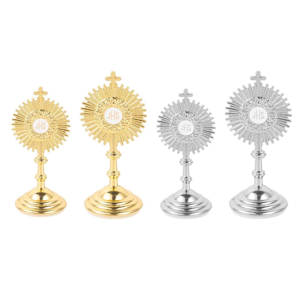 Standing Crucifix Catholic Car Ornament Zinc Alloy Tabletop Cross Statue for Luxury Home Decoration Accessories