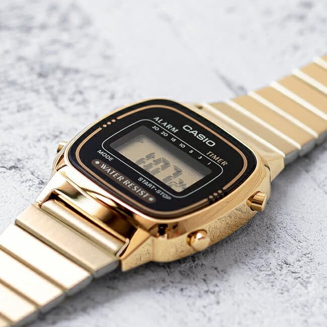 Gold Tone Digital Watch RETRO LA670WGA-1D Women's