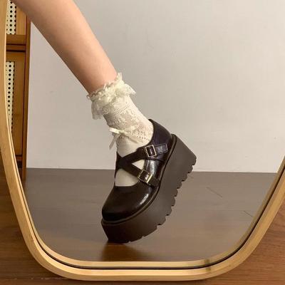 Mocassins à plateforme JK japonais à tête ronde 2025 hiver nouveau muffin style britannique chaussures en cuir polyvalentes pour femmes marée