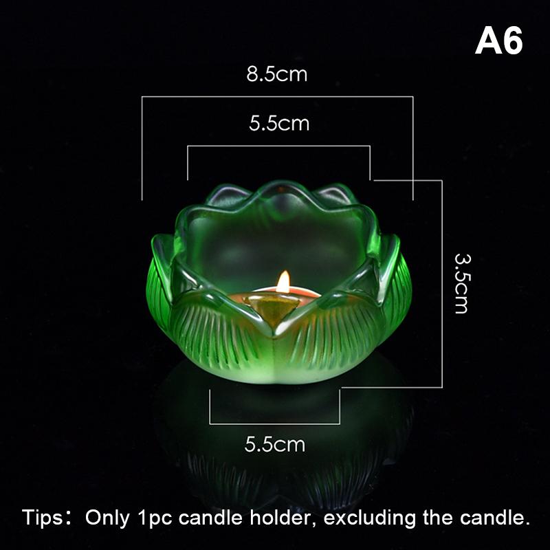 Glass Lotus Candle Holder with Windproof and Heat Resistant Qualities for Special Occasions A6