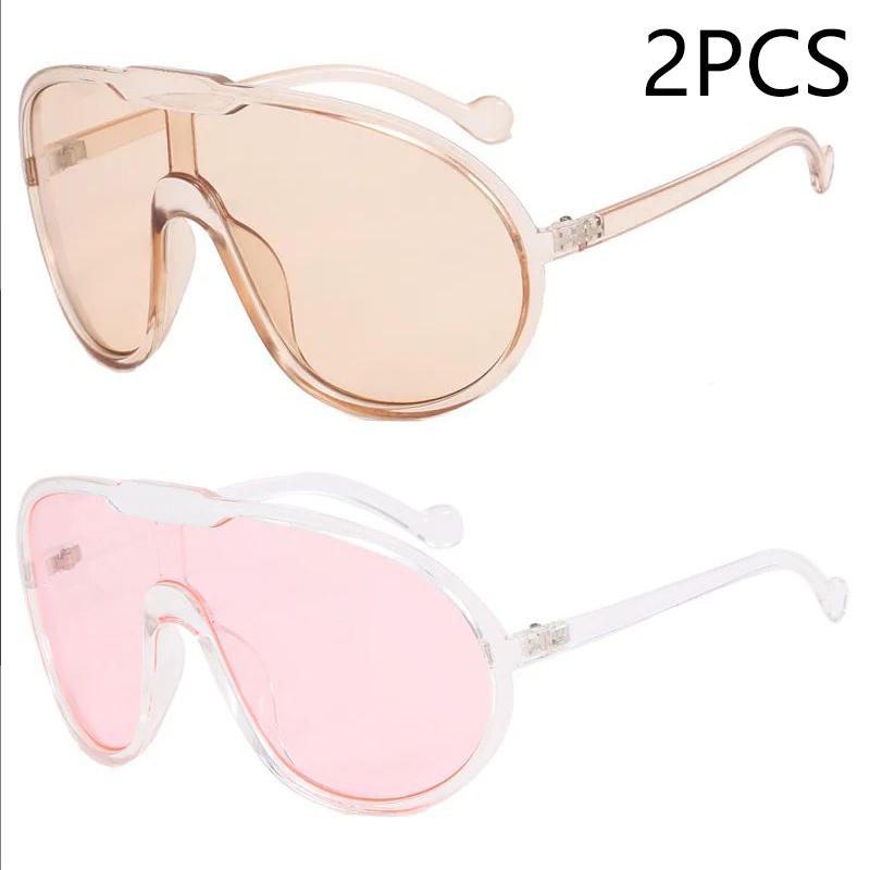 New Large Frame Sunglasses Outdoor Windproof UV Protection Street Fashion Personality Shades
