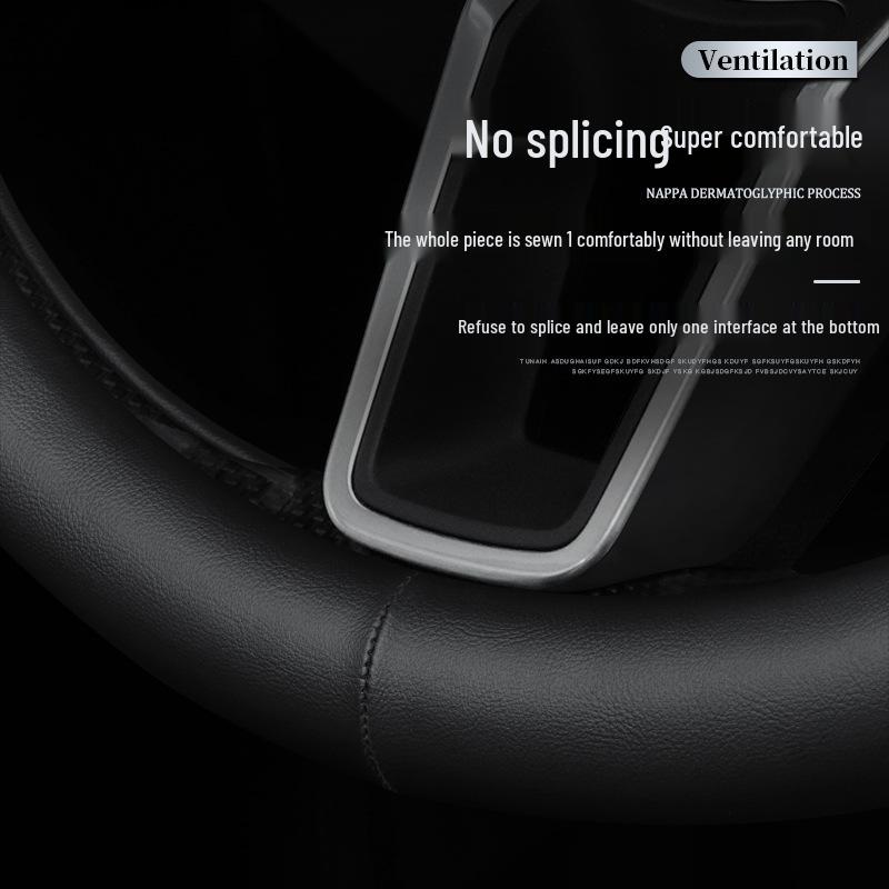 Genuine Leather Steering Wheel Cover for Baojun Models 730, 630, 510, 560, 610, 310w, 530 - All Seasons.