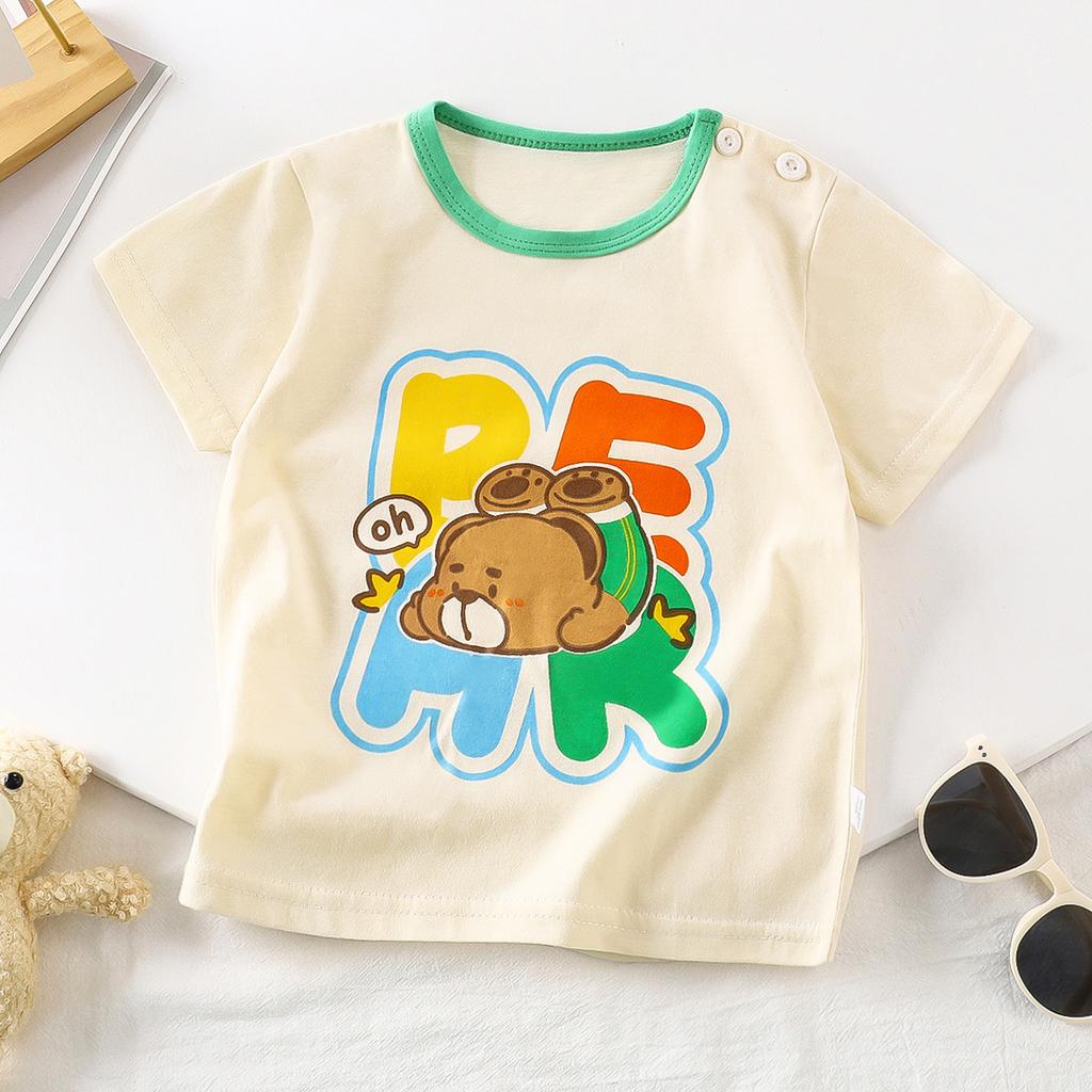 Nuova T-shirt Casual per Bambini Stampa Cartone Animato Carina T-shirt Manica Corta Top Confortevoli Con Pantaloncini Abbigliamento Estivo per Bambini Piccoli
