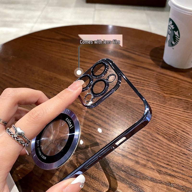 Magnetický kryt kompatibilní s MagSafe s galvanizovanou fólií pro Apple iPhone 15 Pro Max, 14 Pro a 12 Mini; Plné krytí s ochranou 16 čoček