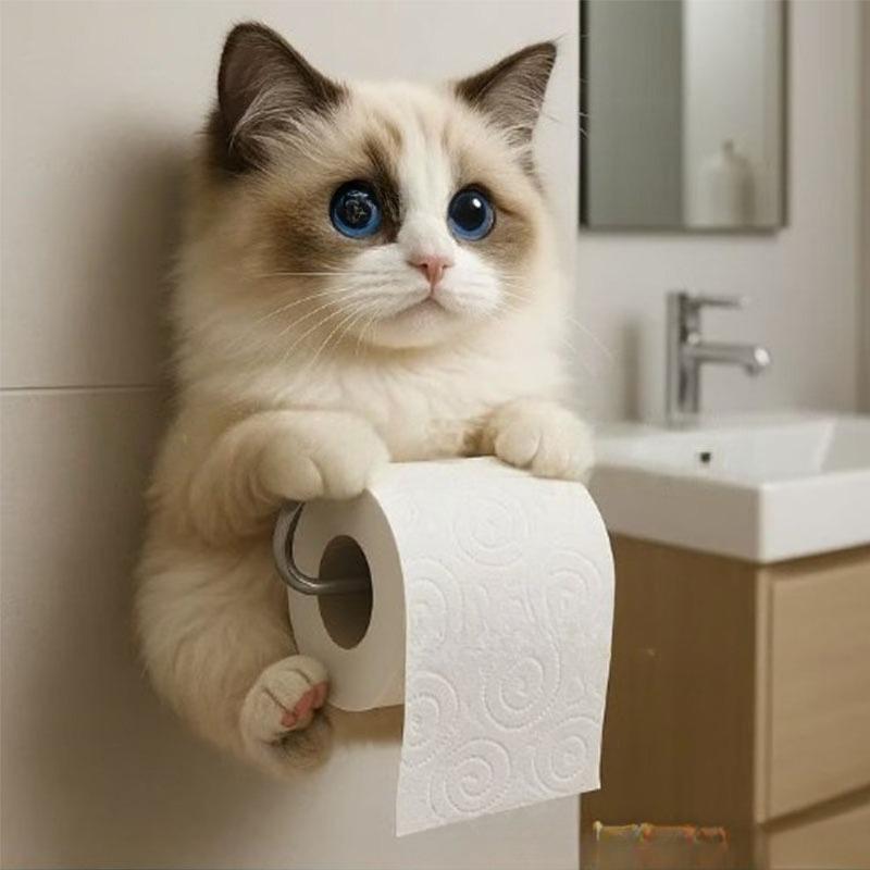 

Милый держатель для салфеток в виде кошки, Туалет, Украшение для дома, Смоляные фигурки, Высококлассные и нишевые изделия ручной работы D