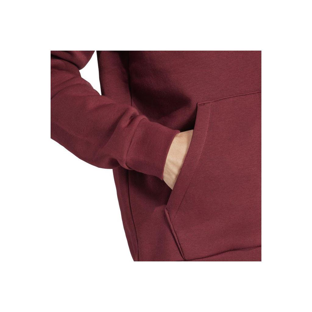 adidas Letter Logo Fleece Hooded Sweatshirt, Men American Style Casual Long Sleeve Tops Burgundy IN0626
