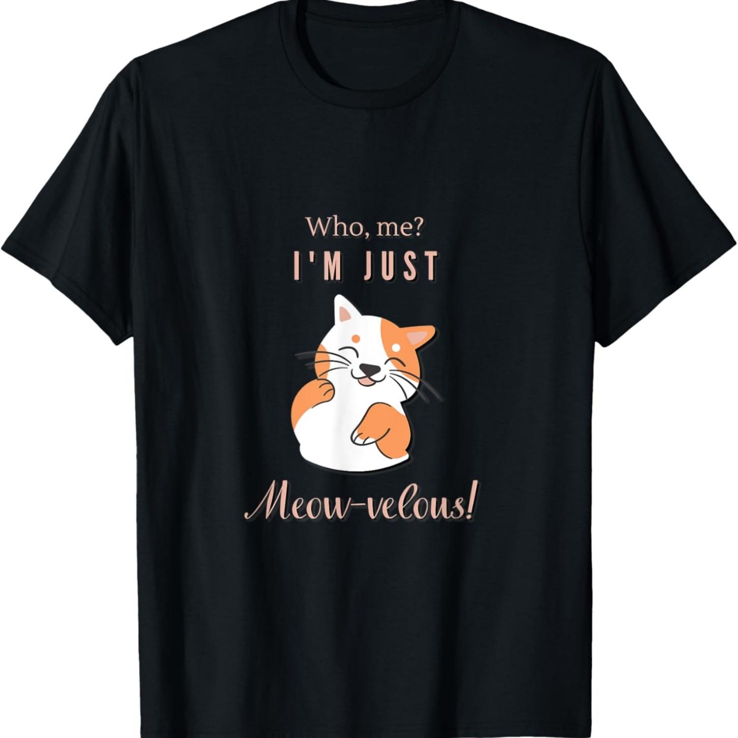 Meow-velous! Cats funny cute humorous cat meme T-Shirt S чёрный