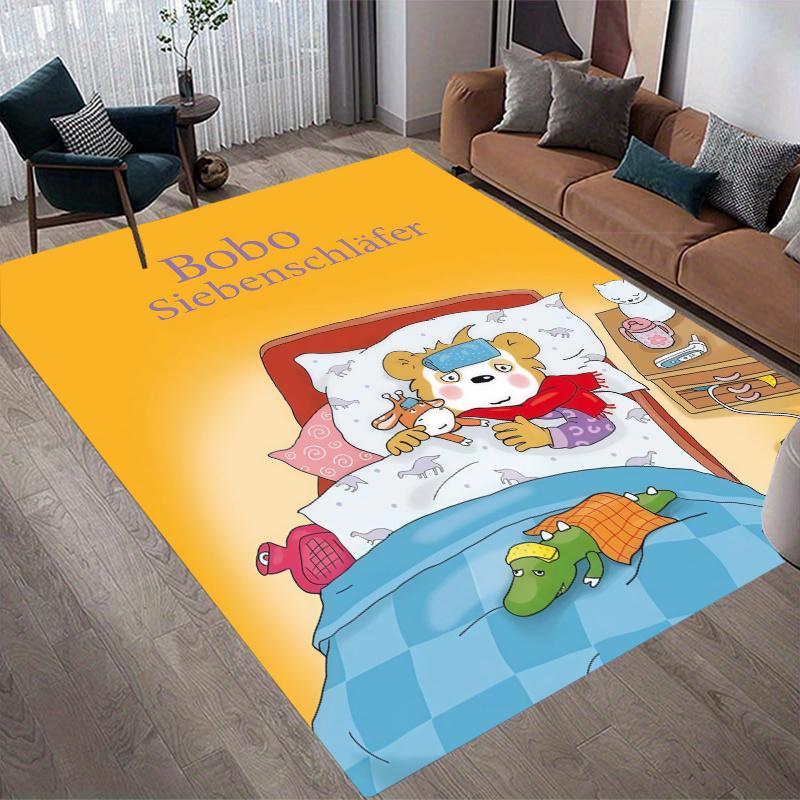 Bobo Home Sofa Decoration for Living Room & Bedroom, Non‑Slip Play Flannel Floor Mat for Game Room
