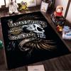 Skull and Eagle Harley Davidson Motorcycle Logo Black Rug Decor Suitable for use as an anti-slip for living room bedroom sofas