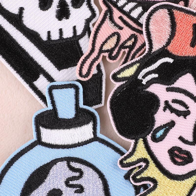 Custom Skull Ghost Butterfly Embroidered Cloth Patch for DIY Clothing