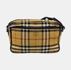 [Pre-Owned] Camera Bag Small Khaki Canvas Crossbody Shoulder Bag Silver Hardware Detachable Strap - Good #1IDS1DR