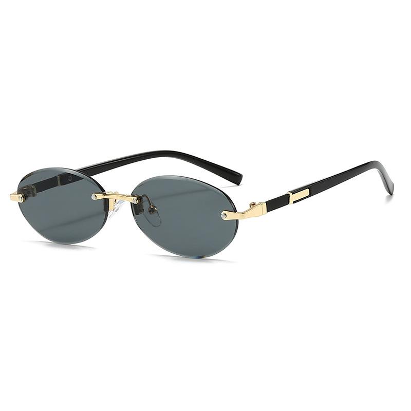 Men Women Sunglasses Fashion Rimless Oval Summer Outdoor Sun Glasses Trendy Designer Gradient Lenses Wedding Party Accessory