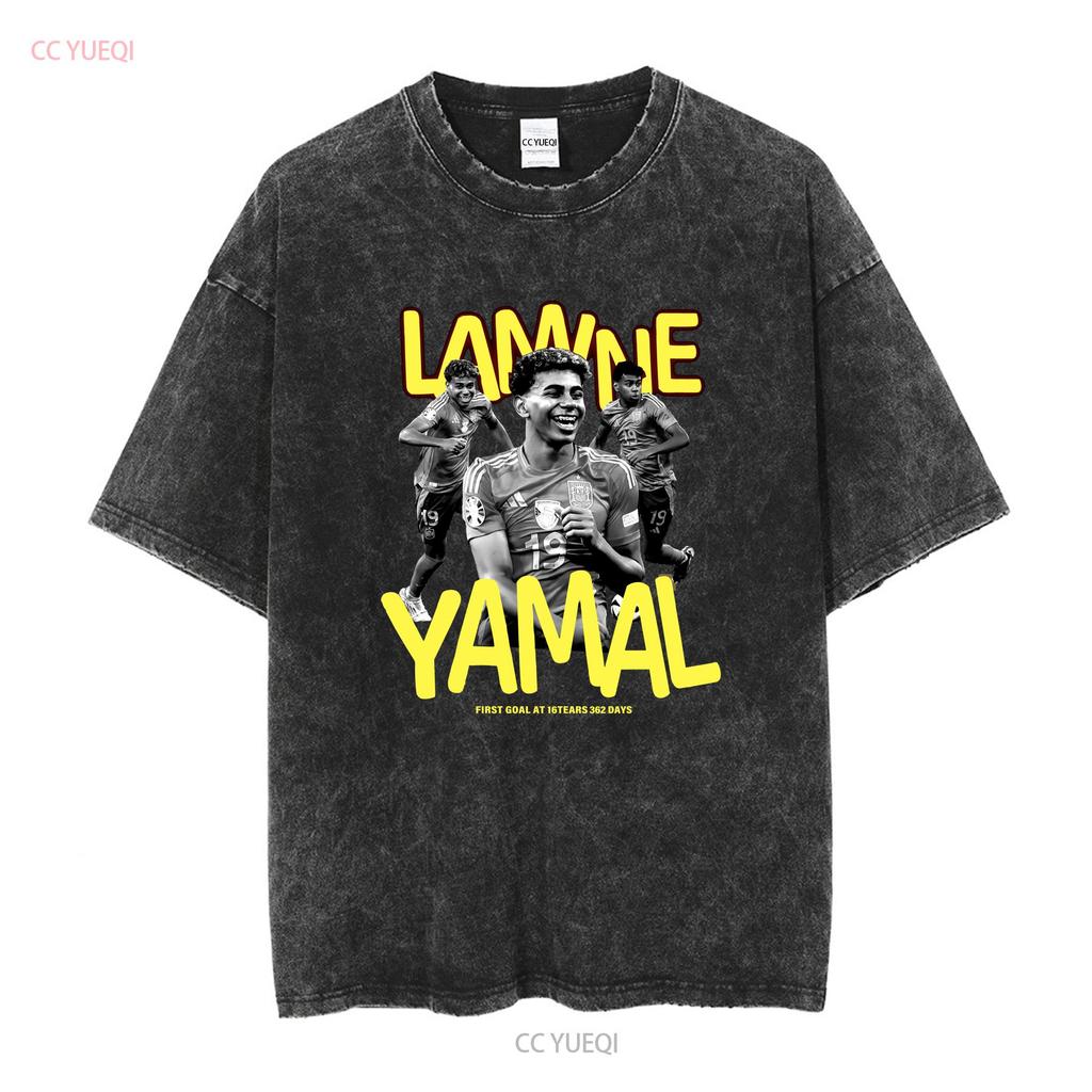 Lamine Yamal First goal at 16 Years 362 Days Old T Shirt vintage Washed Stylish Soft streetwear Unisex homme