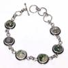 Pretty Moss Agate 925 Silver Plated Bracelet 8" Father's Day Gift Trendy g0F23