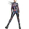 New Halloween Muscle Human Skeleton Digital Printing Button Hand Skinny Elastic Women's onesie Women's