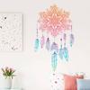 4pcs/set Wallpaper Bohemian Art Sticker Home English Wall Decal Lotus Feather Sticker  Bohemian