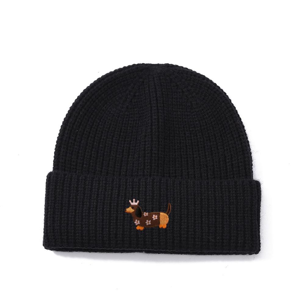 Solid color knitted hat for winter windproof and warm women's woolen hat, versatile dome hat