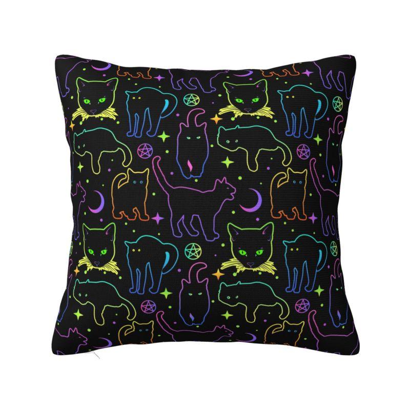 Colorful Cartoon Kitten Cat Throw Pillow Case Home Decorative Luxury Cushions Cover For Sofa Car Square Polyester Pillowcase